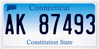 CT license plate AK87493