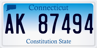 CT license plate AK87494