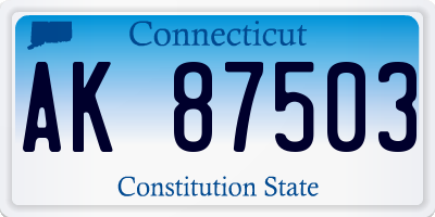 CT license plate AK87503