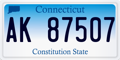 CT license plate AK87507