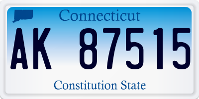 CT license plate AK87515