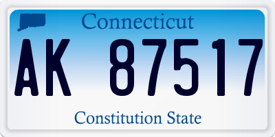 CT license plate AK87517