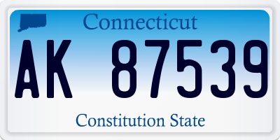 CT license plate AK87539