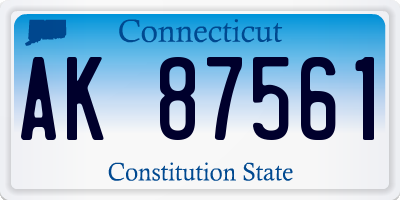 CT license plate AK87561