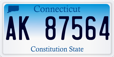CT license plate AK87564