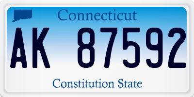 CT license plate AK87592