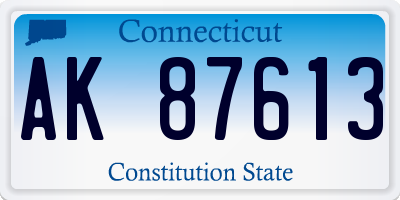 CT license plate AK87613