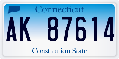 CT license plate AK87614