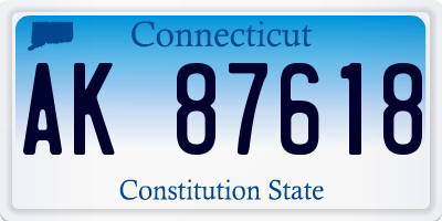 CT license plate AK87618