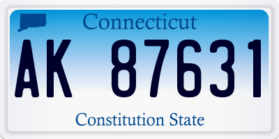 CT license plate AK87631