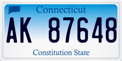 CT license plate AK87648