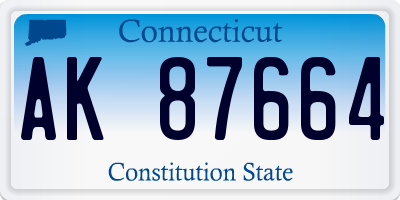 CT license plate AK87664
