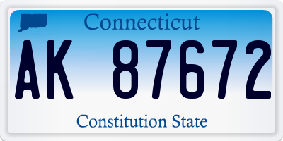CT license plate AK87672