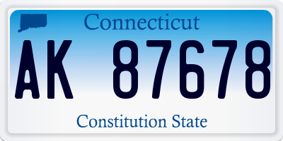 CT license plate AK87678