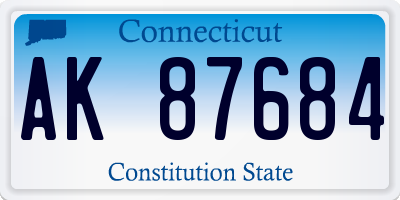 CT license plate AK87684
