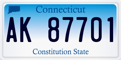CT license plate AK87701
