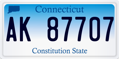 CT license plate AK87707