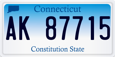 CT license plate AK87715