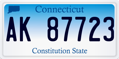 CT license plate AK87723