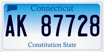 CT license plate AK87728