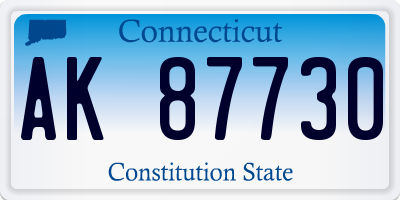 CT license plate AK87730