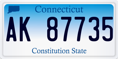CT license plate AK87735