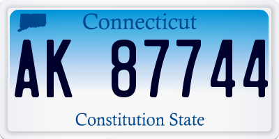 CT license plate AK87744