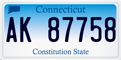 CT license plate AK87758