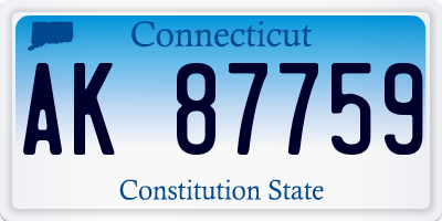 CT license plate AK87759