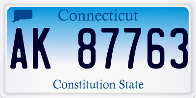 CT license plate AK87763