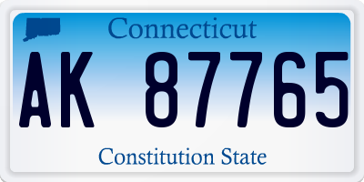 CT license plate AK87765