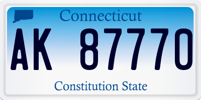 CT license plate AK87770