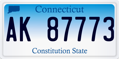 CT license plate AK87773