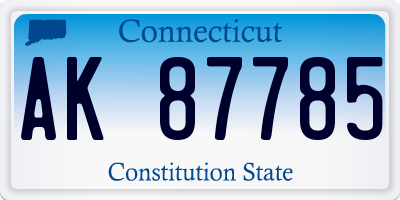 CT license plate AK87785