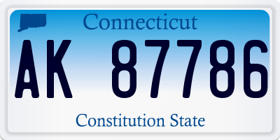 CT license plate AK87786