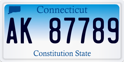 CT license plate AK87789