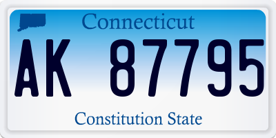 CT license plate AK87795