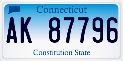 CT license plate AK87796