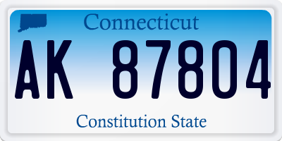 CT license plate AK87804