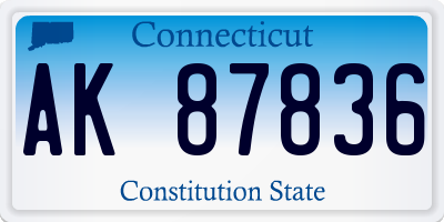 CT license plate AK87836