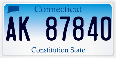 CT license plate AK87840