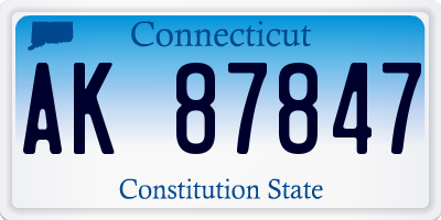 CT license plate AK87847
