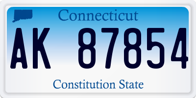 CT license plate AK87854
