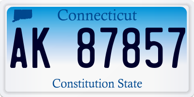 CT license plate AK87857