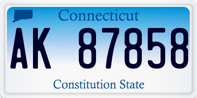 CT license plate AK87858
