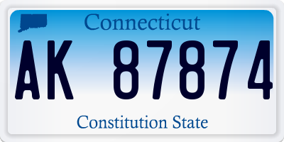 CT license plate AK87874