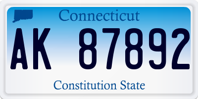 CT license plate AK87892