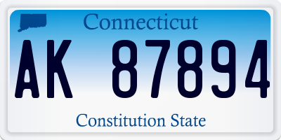 CT license plate AK87894