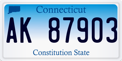 CT license plate AK87903