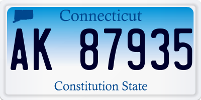 CT license plate AK87935